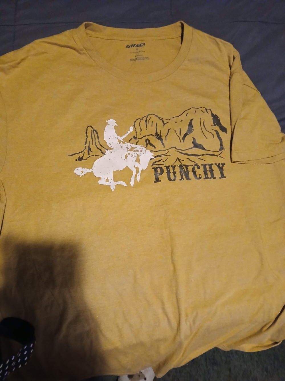 Hooey Mustard Yellow 'Punchy' Short Sleeve Tee with Rodeo Graphic